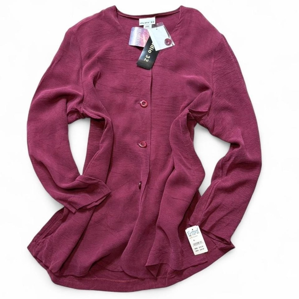 Vintage‎ Dark Red Button Up Top